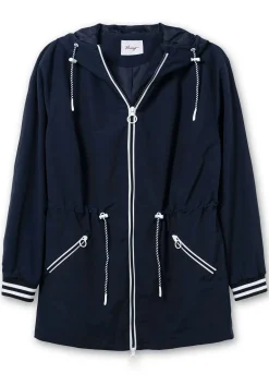 Kapuzenparka mit Kontrastdetails und Taillen-Tunnelzug<sheego Hot