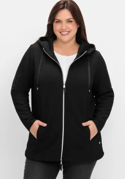 Kapuzen-Sweatjacke in Fischgrät-Struktur<sheego Best