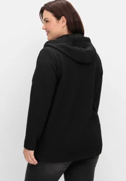 Kapuzen-Sweatjacke in Fischgrät-Struktur<sheego Best