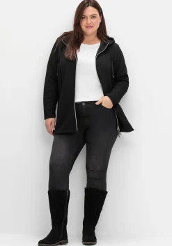 Kapuzen-Sweatjacke in Fischgrät-Struktur<sheego Best