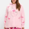 Kapuzensweatshirt mit Flamingo-Prints und Glitzersteinen<sheego loves miss goodlife Clearance