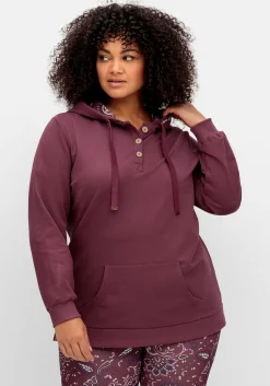 Kapuzensweatshirt mit Knopfleiste und Kängurutaschen<sheego by Joe Browns Fashion