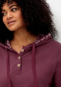Kapuzensweatshirt mit Knopfleiste und Kängurutaschen<sheego by Joe Browns Fashion