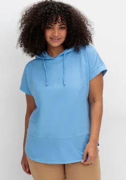 Kapuzensweatshirt mit kurzen Ärmeln<sheego Outlet