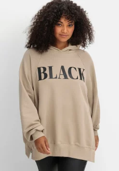 Kapuzensweatshirt mit Wordingprint vorn und hinten<sheego loves miss goodlife Online