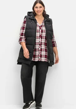 Karierte Bluse mit Rundhalsausschnitt<sheego Clearance