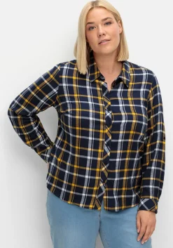 Karierte Flanellbluse mit Krempelärmeln<sheego New