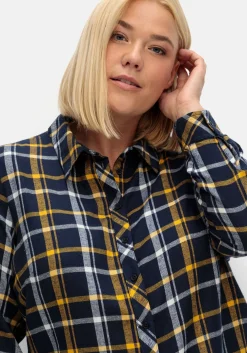 Karierte Flanellbluse mit Krempelärmeln<sheego New