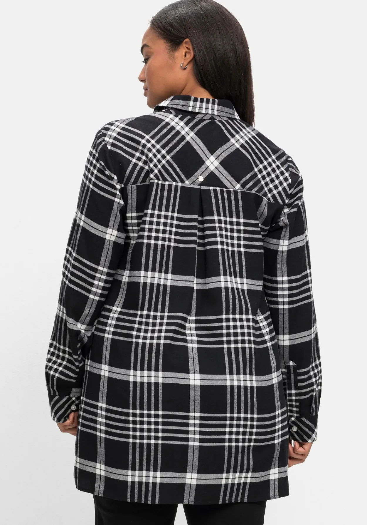Karierte Hemdbluse in Longform<sheego Best