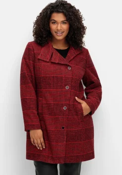 Karierte Jacke in Wolloptik und leichter A-Linie<sheego by Joe Browns New