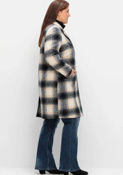 Karierter Kurzmantel mit Wolle<sheego by Joe Browns Outlet