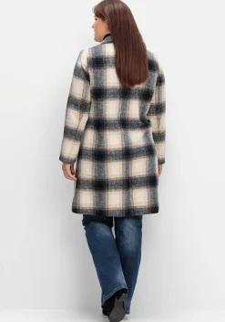Karierter Kurzmantel mit Wolle<sheego by Joe Browns Outlet