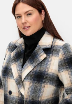 Karierter Kurzmantel mit Wolle<sheego by Joe Browns Outlet