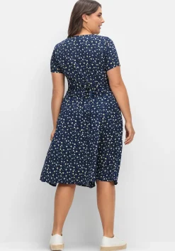 Kleid aus Crêpe, mit Bindeband im Rücken<sheego Online