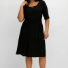 Kleid aus Crêpe, mit Bindegürtel und Taschen<sheego Clearance