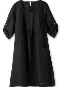 Kleid in A-Linie mit 3/4-Ärmeln, aus Leinen-Viskose-Mix<sheego Discount