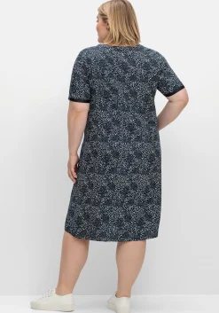 Kleid in leichter A-Linie, mit Punkte-Alloverprint<sheego Hot