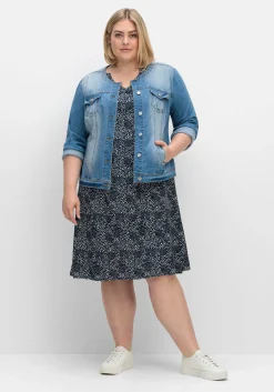 Kleid in leichter A-Linie, mit Punkte-Alloverprint<sheego Hot