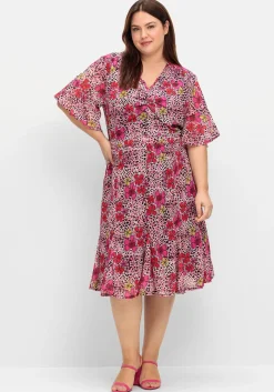 Kleid mit Blütenprint und Flügelärmeln<sheego loves miss goodlife Discount