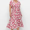 Kleid mit Blumenprint und Smokbund<sheego Discount