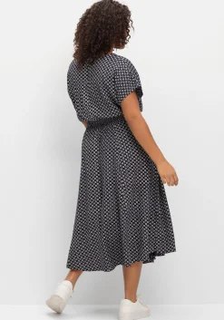 Kleid mit Blumenprint und Smokbund<sheego Outlet