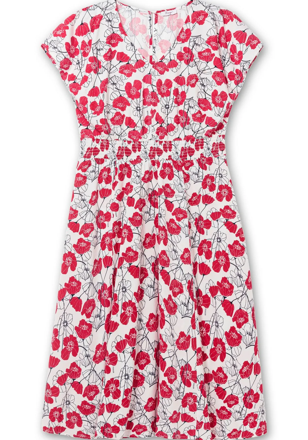 Kleid mit Blumenprint und Smokbund<sheego Discount