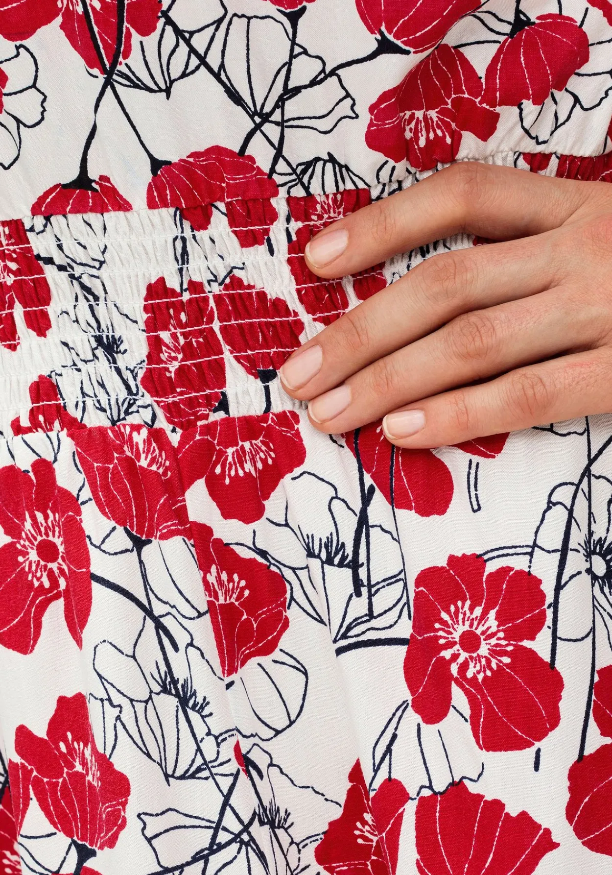Kleid mit Blumenprint und Smokbund<sheego Discount