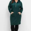 Kniefreies Kapuzensweatkleid mit Kängurutasche<sheego Fashion