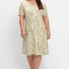 Knielanges Jerseykleid mit Blumenmuster<sheego Online