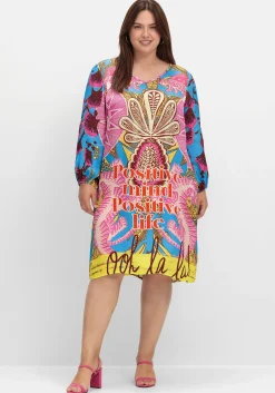 Knielanges Kleid im Mustermix, mit Ballonärmeln<sheego loves miss goodlife New