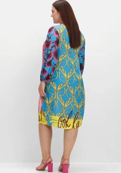 Knielanges Kleid im Mustermix, mit Ballonärmeln<sheego loves miss goodlife New