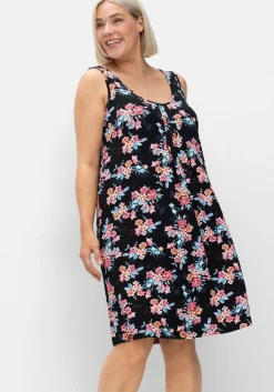 Knielanges Strandkleid mit Kellerfalte vorn<sheego Hot
