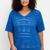 Kurzarm-Pullover im Ajourstrick, in Oversize-Form<sheego Sale