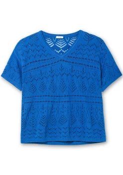 Kurzarm-Pullover im Ajourstrick, in Oversize-Form<sheego Sale