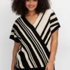 Kurzarm-Pullover mit Jacquard-Streifen<sheego Online