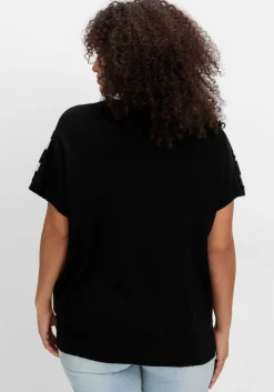 Kurzarm-Pullover mit Jacquard-Streifen<sheego Online