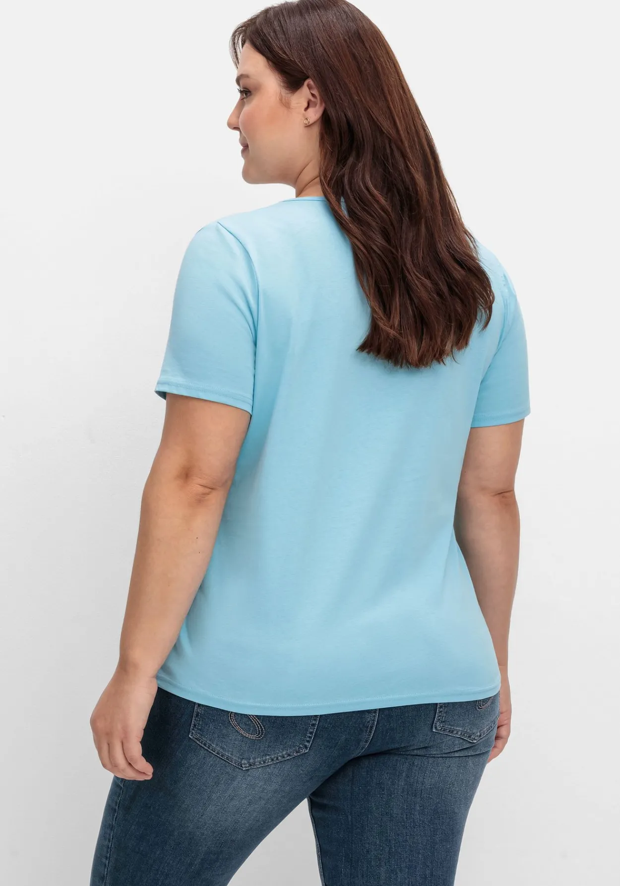Kurzarmshirt in Layeroptik mit Ziernieten<sheego Sale