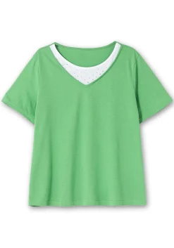Kurzarmshirt in Layeroptik mit Ziernieten<sheego Clearance