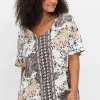 Kurzarmshirt mit Allover- und Bordürenprint<sheego Outlet