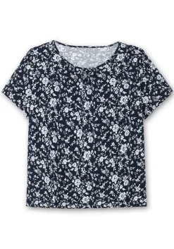 Kurzarmshirt mit Faltendetails am Rundhalsausschnitt<sheego Hot