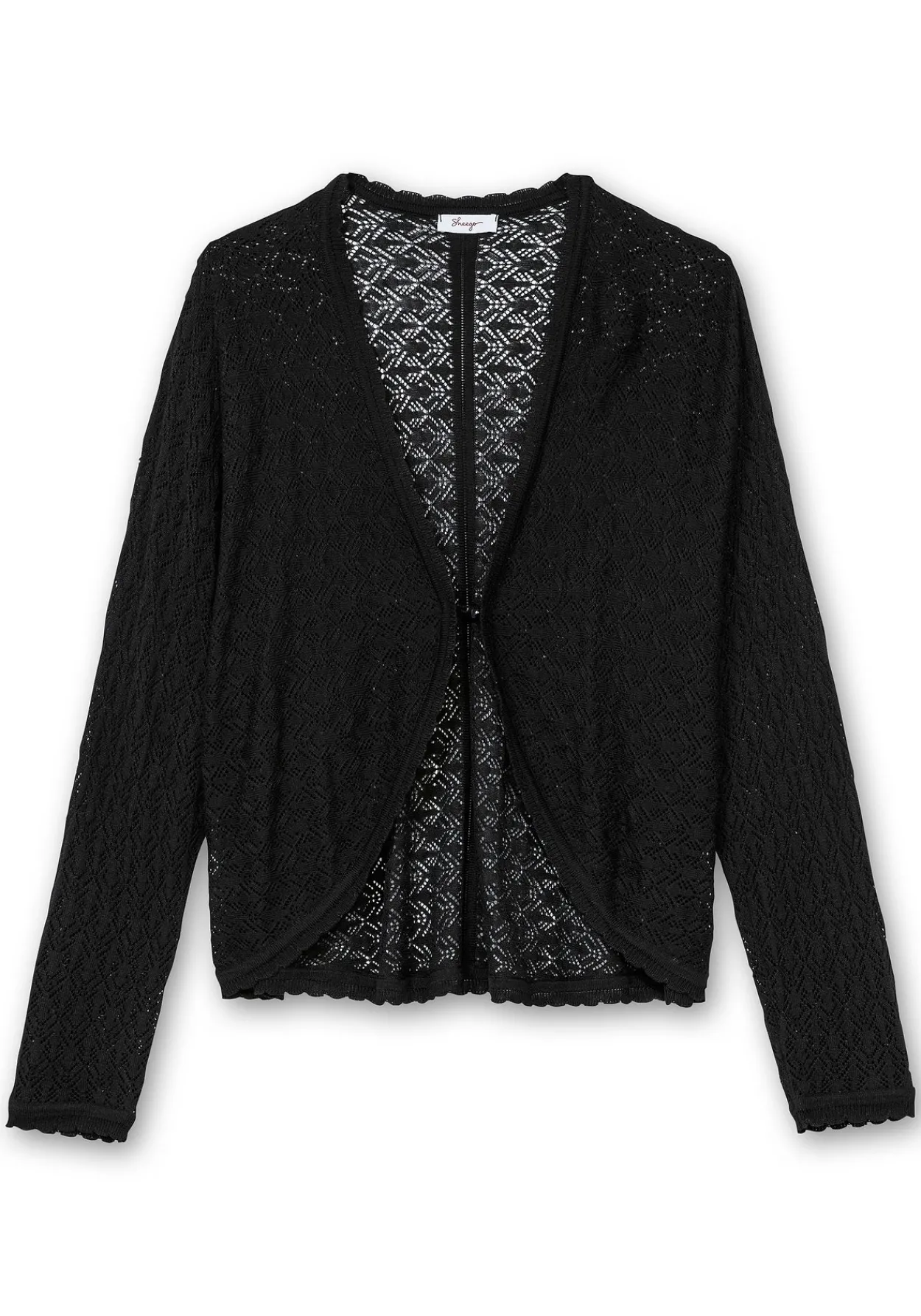 Kurze Ajour-Strickjacke mit Knopfverschluss<sheego New