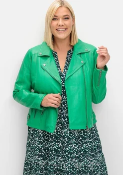 Kurze Lederjacke aus Lammnappa, im Biker-Stil<sheego Discount