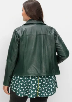 Kurze Lederjacke aus Lammnappa, im Biker-Stil<sheego Online