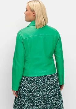 Kurze Lederjacke aus Lammnappa, im Biker-Stil<sheego Discount