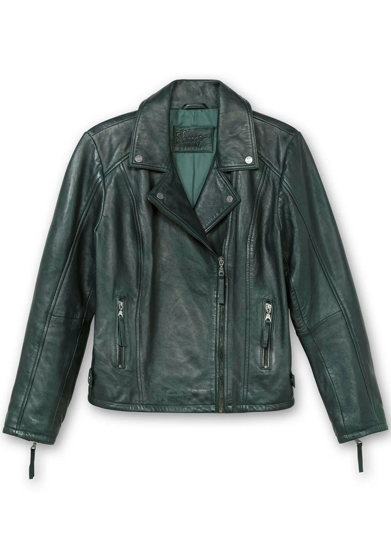 Kurze Lederjacke aus Lammnappa, im Biker-Stil<sheego Online