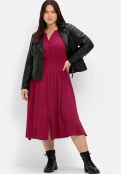Kurze Lederjacke aus Lammnappa, im Biker-Stil<sheego Outlet