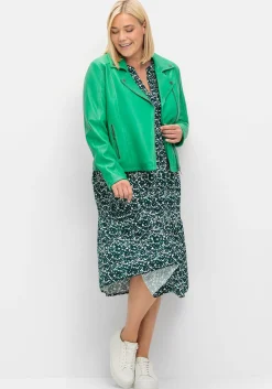 Kurze Lederjacke aus Lammnappa, im Biker-Stil<sheego Discount