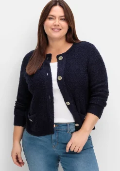 Kurze Strickjacke aus weichem Bouclé<sheego Fashion