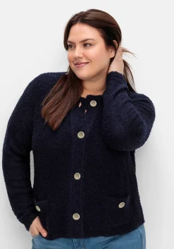 Kurze Strickjacke aus weichem Bouclé<sheego Fashion