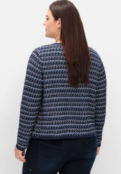 Kurze Strickjacke im Strukturstrick, mit Effektgarn<sheego Online